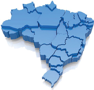 Mapa do Brasil com divisão dos estados